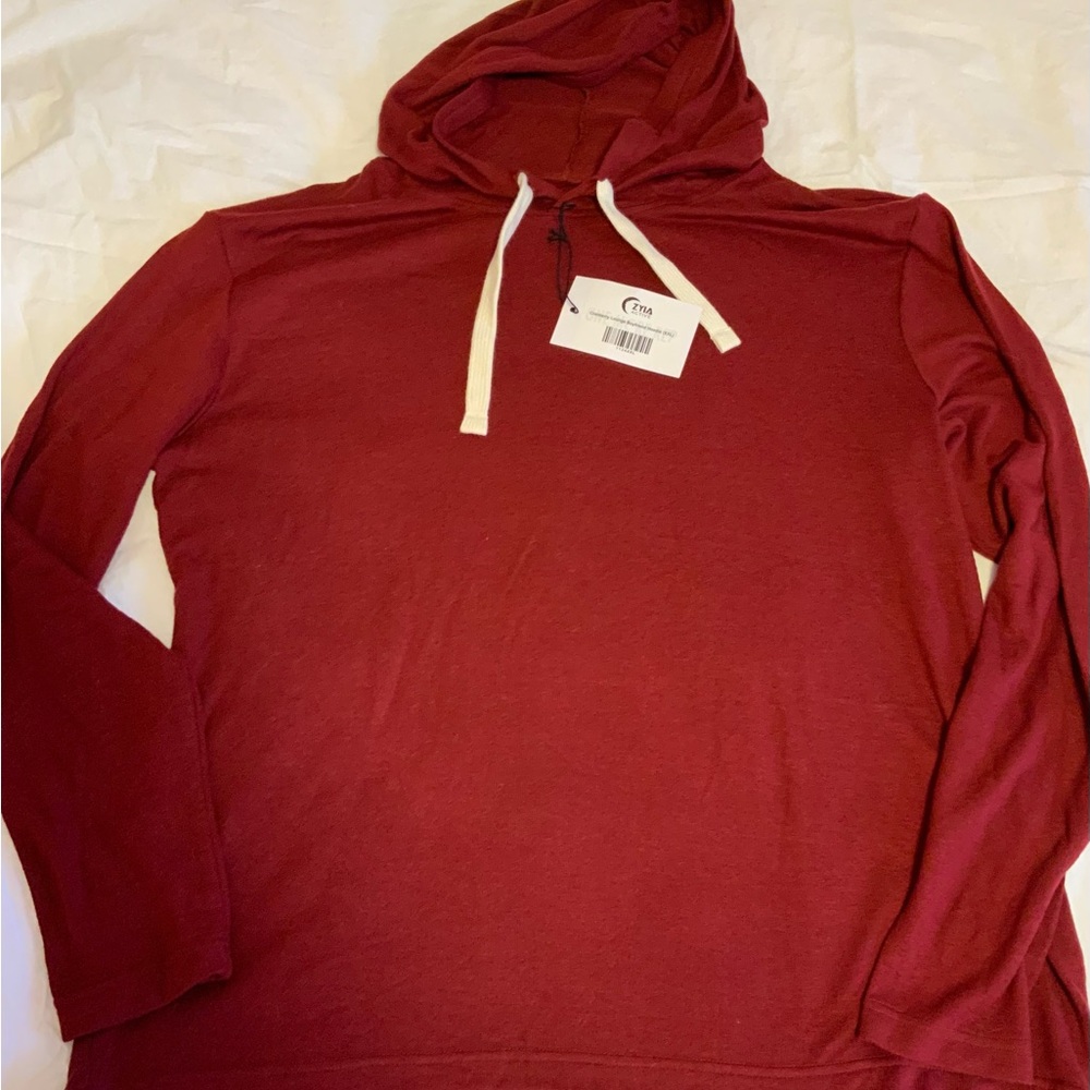 NWT Zyia Ladies boyfriend Red Hoodie Shirt
